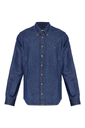 Denim shirt with embroidered logo