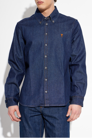 Ami Alexandre Mattiussi Denim shirt with embroidered logo
