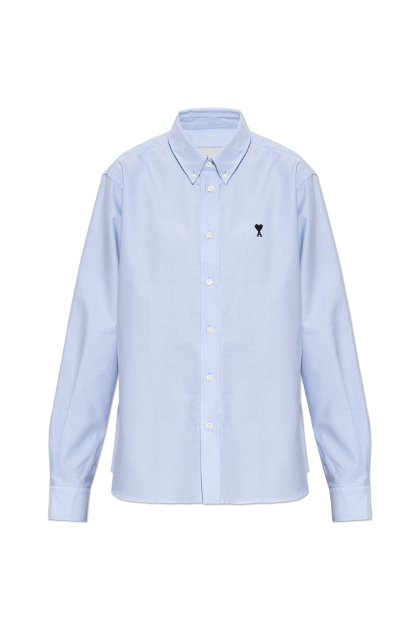 Cotton shirt with embroidered logo od Ami Alexandre Mattiussi