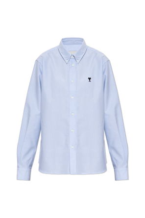 Cotton shirt with embroidered logo