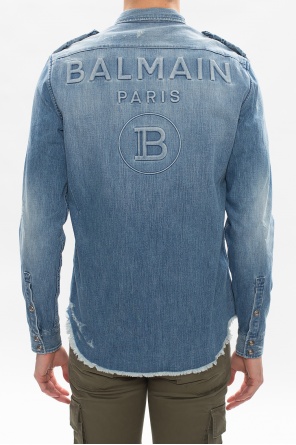 balmain B-COURT Time-worn denim shirt