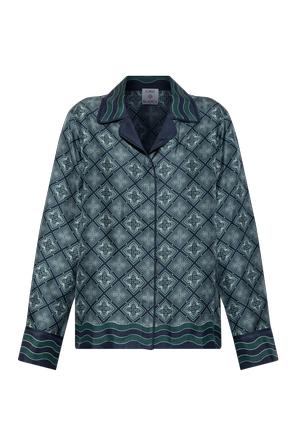 Camisa de seda com monograma