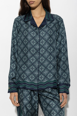 Casablanca Camisa de seda com monograma