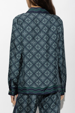 Casablanca Camisa de seda com monograma