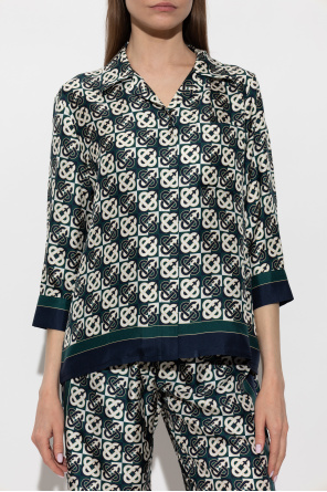 Casablanca Camisa de seda com monograma