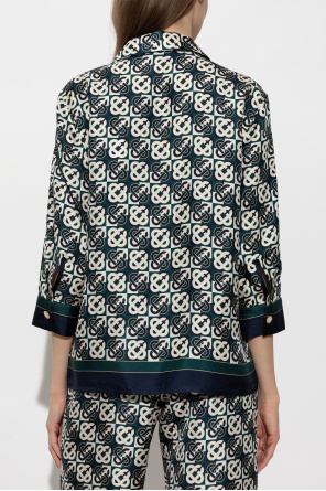 Casablanca Camisa de seda com monograma