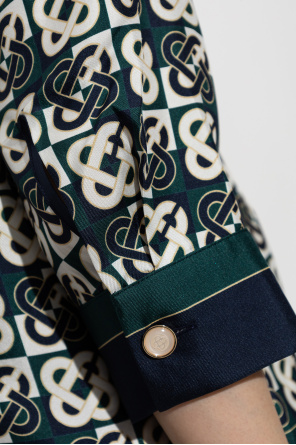 Casablanca Camisa de seda com monograma
