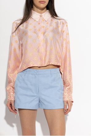 Casablanca Jedwabna koszula z monogramem