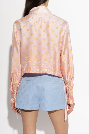 Casablanca Jedwabna koszula z monogramem