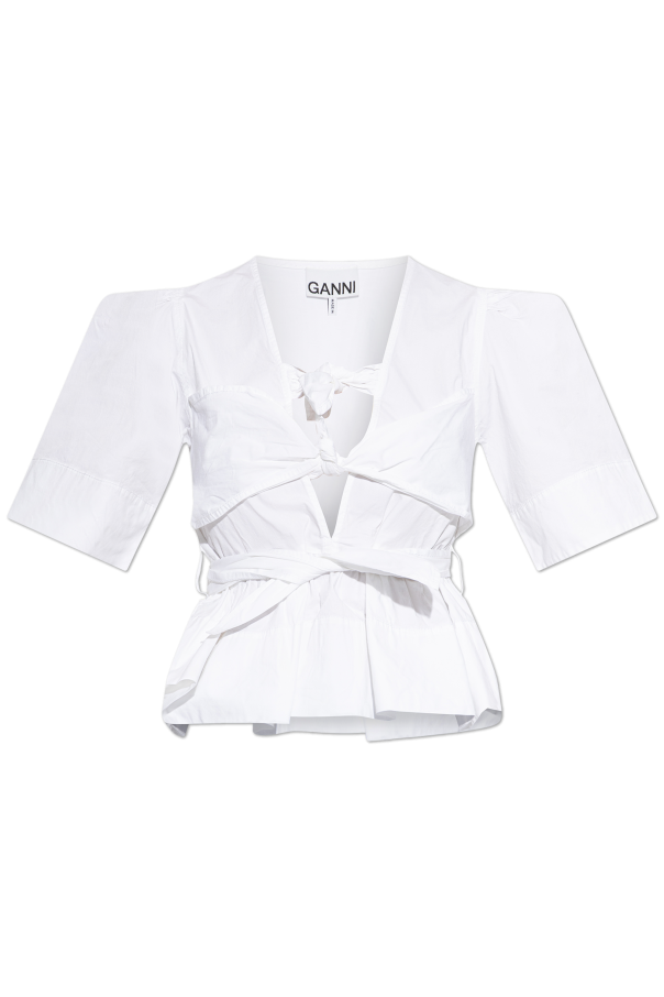 Top with decorative ties od Ganni