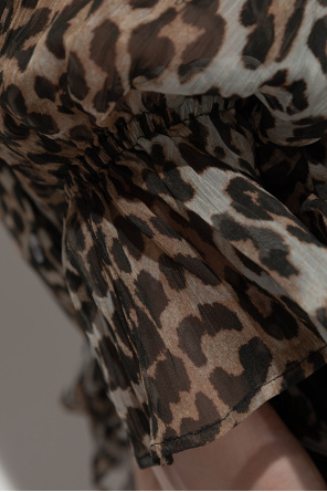 Ganni Camisa transparente de estampado animal