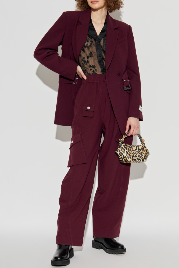 Ganni Camisa transparente con aplicaciones brillantes