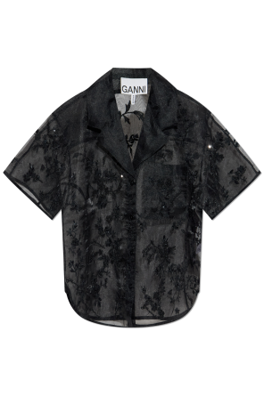 Camisa transparente con aplicaciones brillantes