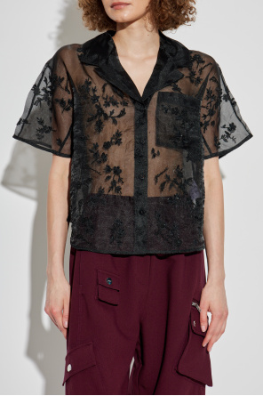 Ganni Camisa transparente con aplicaciones brillantes