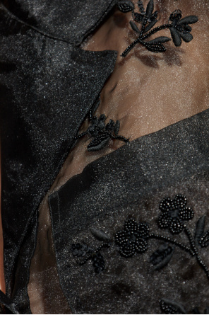 Ganni Camisa transparente con aplicaciones brillantes