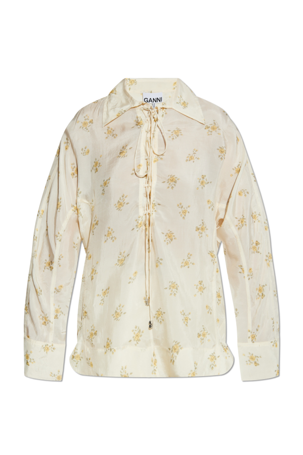 Shirt with floral pattern od Ganni