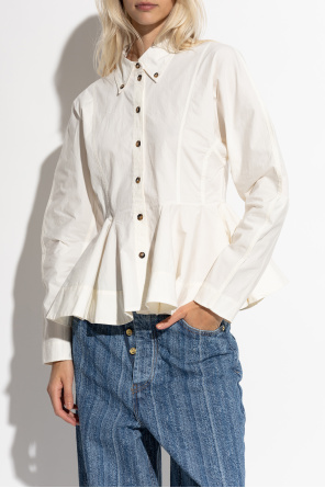 Ganni Camisa de algodón con peplum