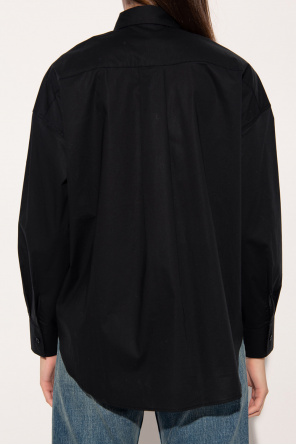 Love Moschino As You T-shirt a maniche lunghe in rete nera con monogramma