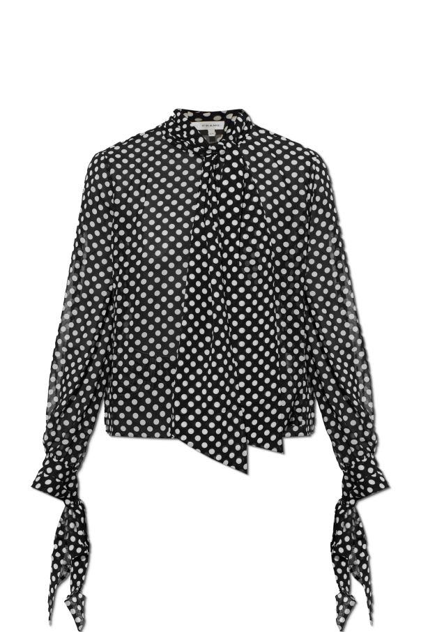 Silk top with decorative tie at the neckline od FRAME