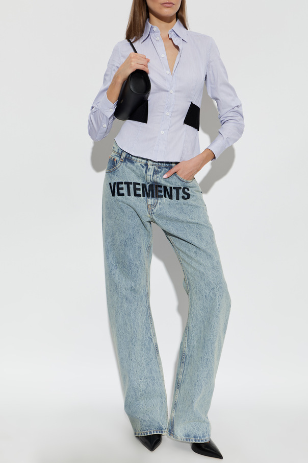 VETEMENTS Риза с пришит колан на талията