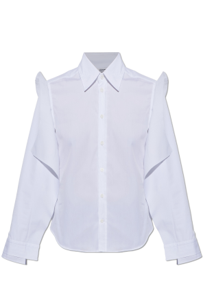 Shirt with decoratively finished sleeves