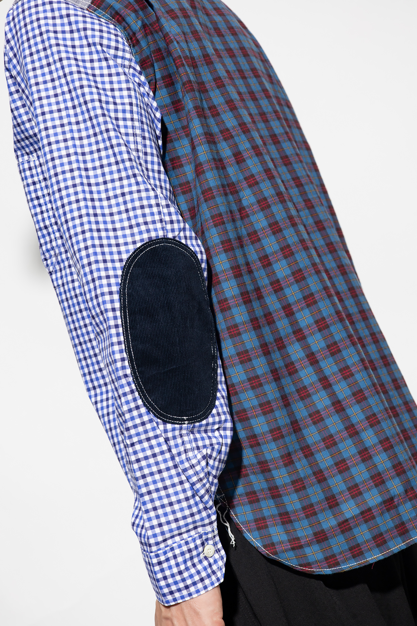 Comme Des Garçons Shirt contrast knit jumper Checked shirt