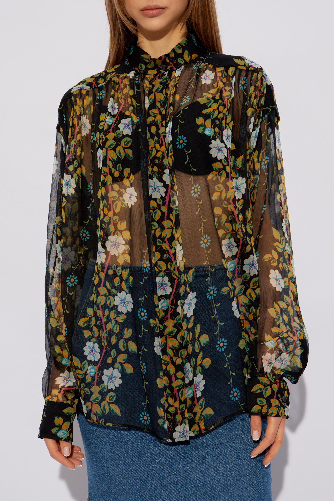 Etro Silk shirt with floral motif