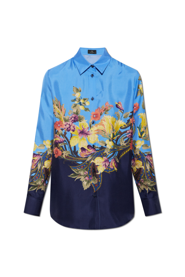 Silk shirt with floral motif od Etro