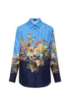 Silk shirt with floral motif