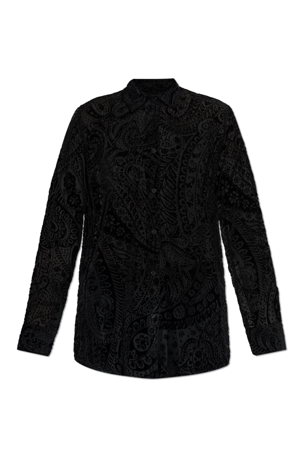 Shirt with a patterned design and a velvet finish od Etro