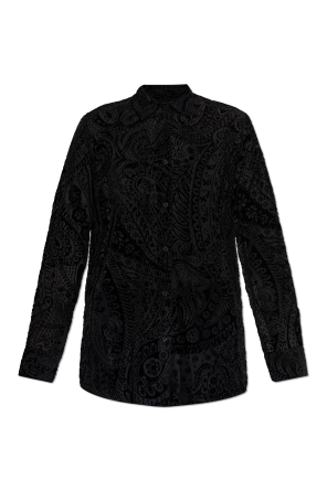 Koszula ze wzorem o aksamitnym wykończeniu