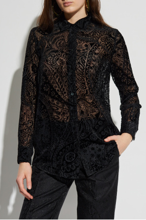 Etro Hemd mit gemustertem, samtigem Finish
