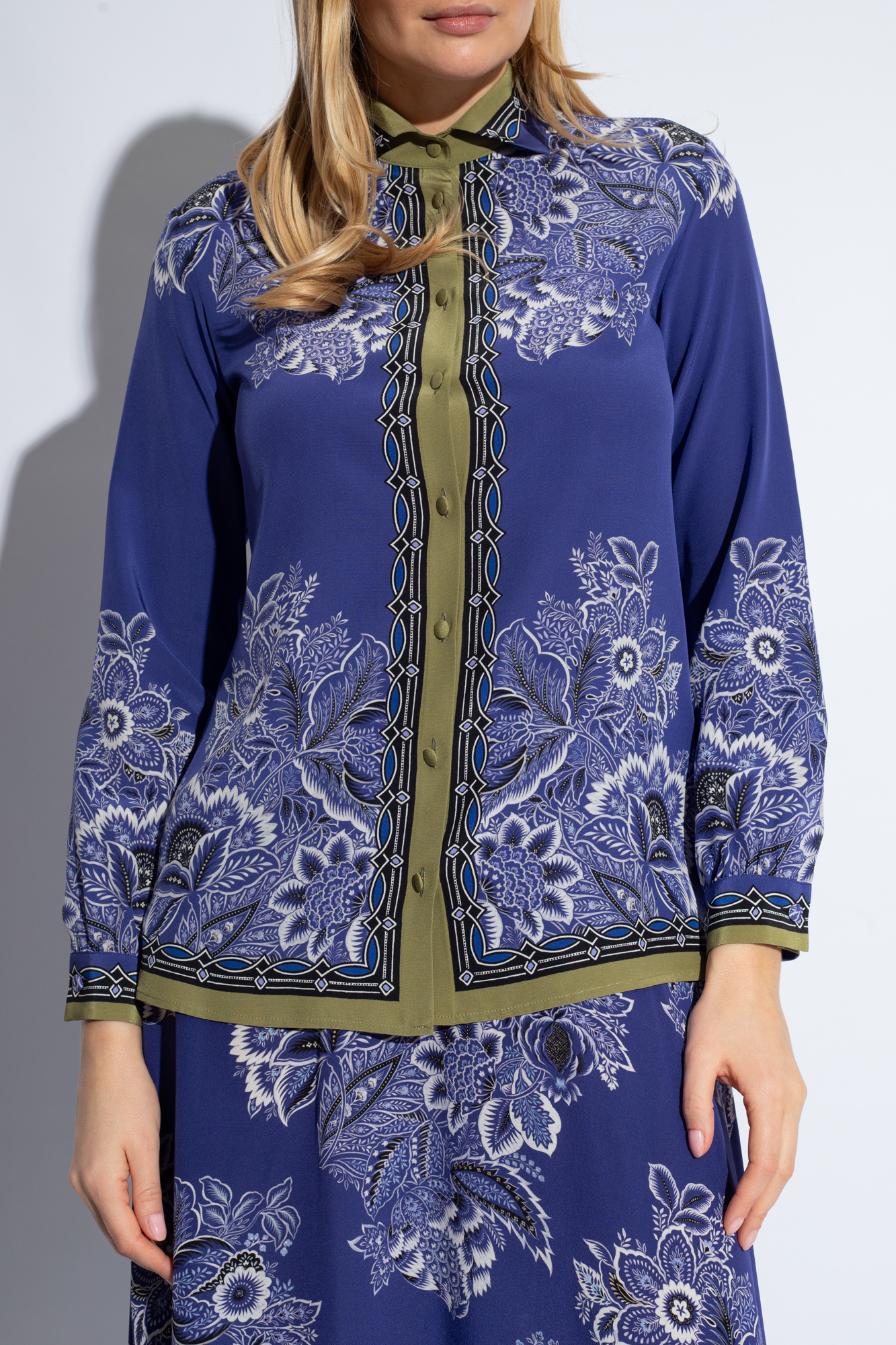 Etro Silk taping shirt with print