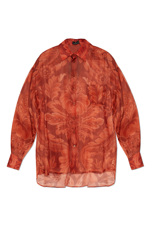 Silk shirt with floral motif od Etro