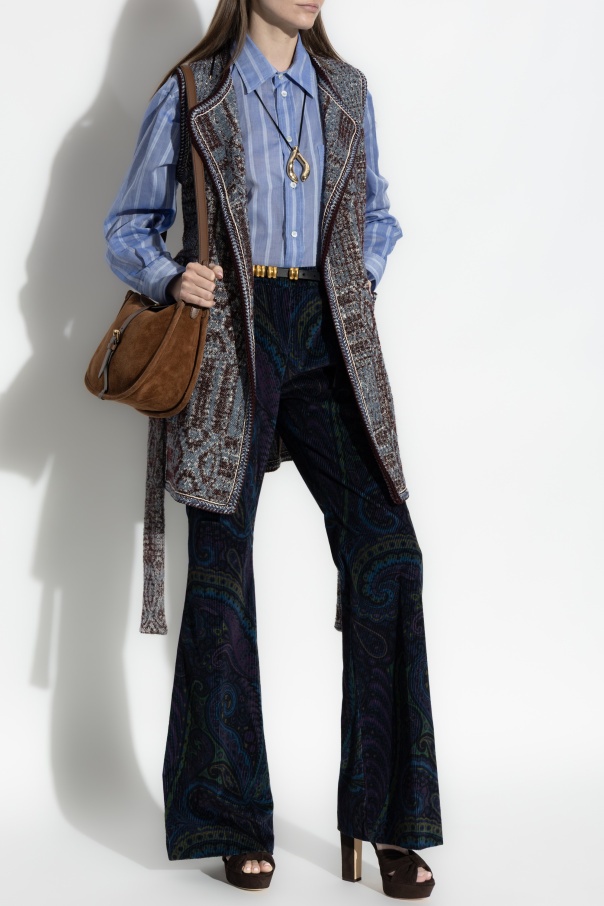 Etro Camisa de materiales combinados