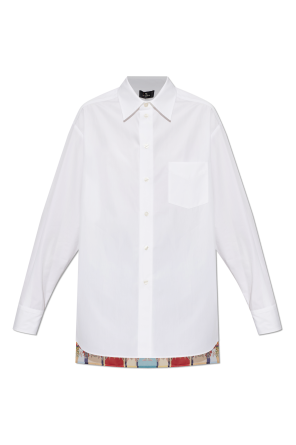 Shirt made of combined fabrics