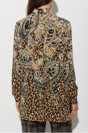 Etro Jedwabna koszula z nadrukiem