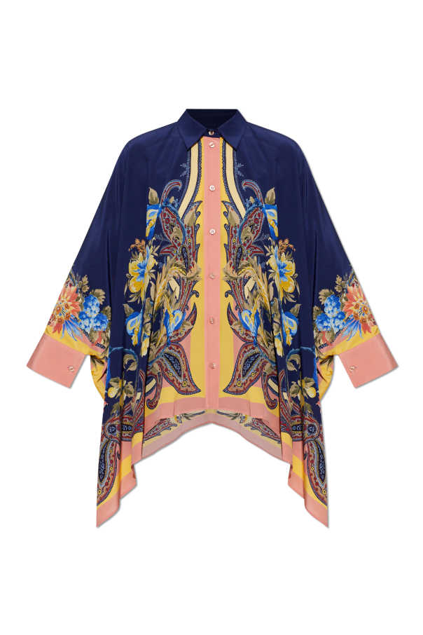Silk shirt with asymmetric cut od Etro