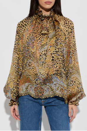 Etro Silk top with decorative tie at the neckline