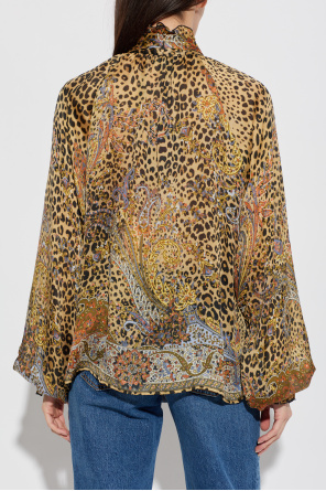 Etro Silk top with decorative tie at the neckline