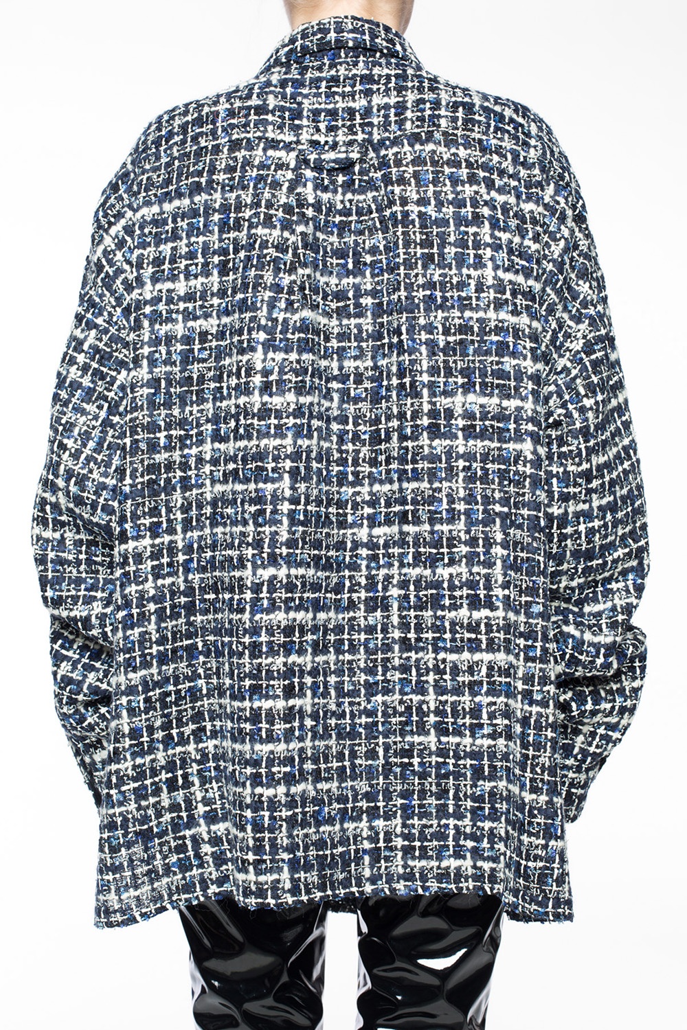 Faith Connexion Long Sleeve Tweed Shirt - Black