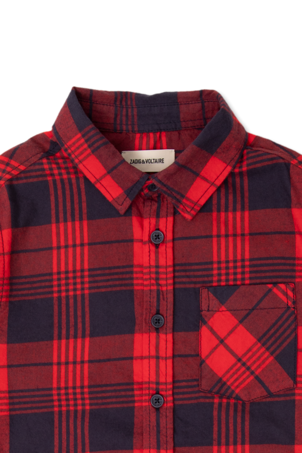 Zadig & Voltaire Kids Checked Print shirt