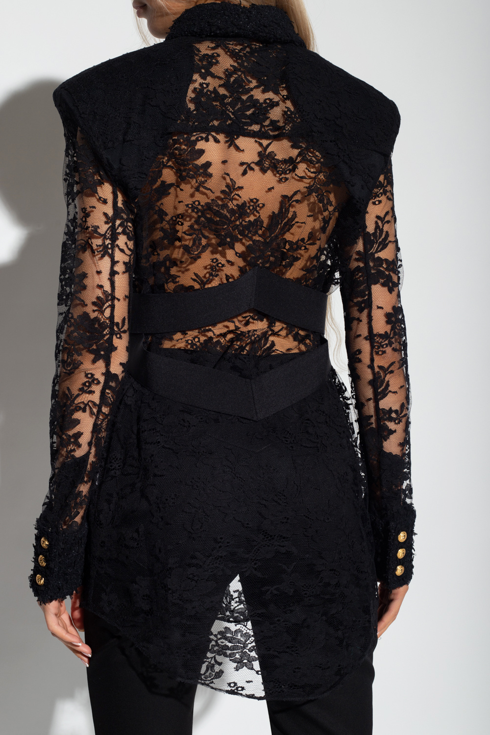 Balmain Long lace shirt