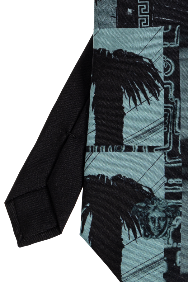Versace Silk tie with 'Sunset Palms' print