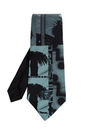 Silk tie with 'Sunset Palms' print