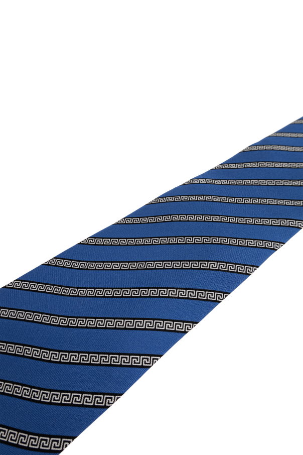 Versace Corbata de seda con diseño griego