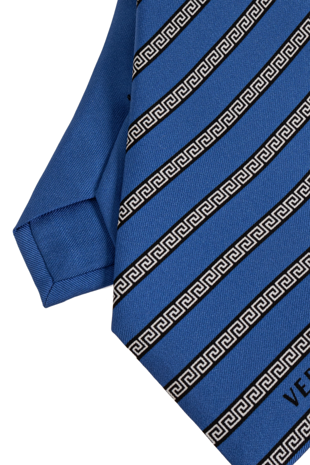 Versace Corbata de seda con diseño griego