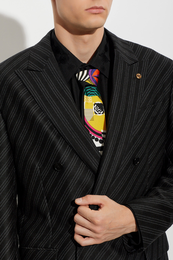 Versace Silk tie with 'Teatro' print