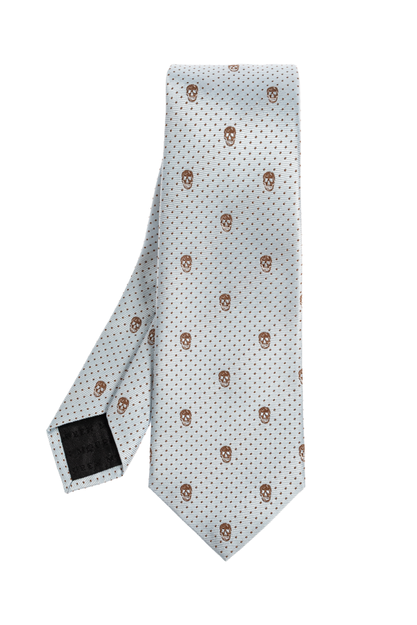Silk tie with a distinctive skull motif od Alexander McQueen