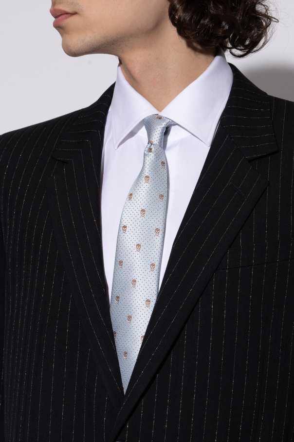 Alexander McQueen Silk tie with a distinctive skull motif